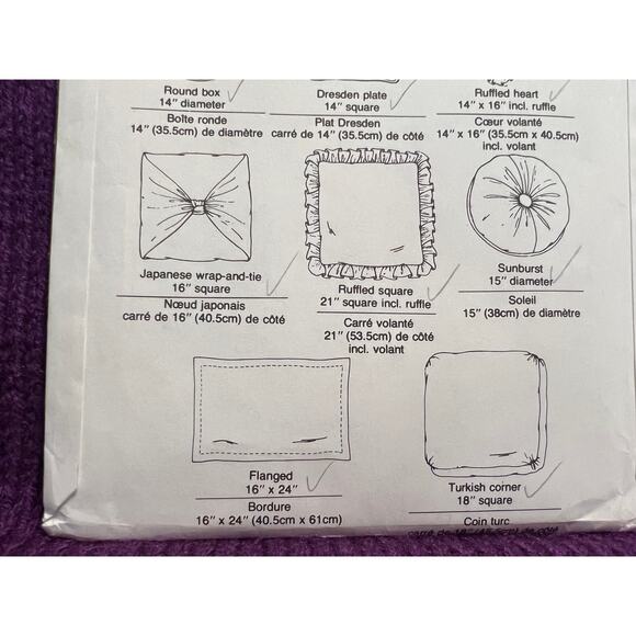Simplicity 8475 decorative pillow pattern bolster round - Picture 4 of 5